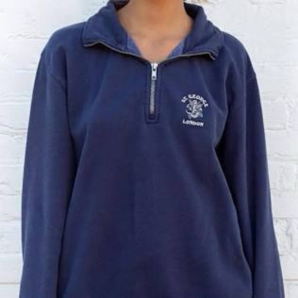 Brandy Melville Navy quarter zip